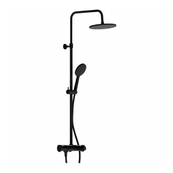 977750300 Jupiter душевая система с душевым ТМС смесителем-полкой, черный