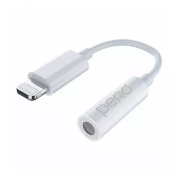 Адаптер PERO AD13 LIGHTNING TO MINI JACK 3.5, белый