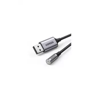 Адаптер UGREEN CM477 (30757) USB 2.0 to 3.5mm Audio Adapter Aluminum Alloy Dark Gray
