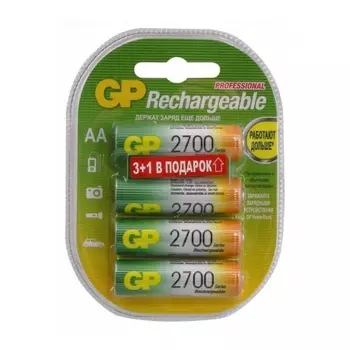 Аккумулятор GP 270AAHC3/1 AA NiMH 2700mAh (промо:3+1) (4шт)