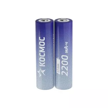 Аккумулятор Космос 18650 Li-ion2200 mAh без защиты, 2 шт шринк