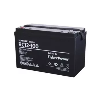 Аккумуляторная батарея CyberPower RC 12-100 напряжение 12В, емкость 100Ач, клемма Болт М8 (ДхШхВ: 330х173х215мм Полная высота 220мм; Вес 29кг; Срок службы 10лет)
