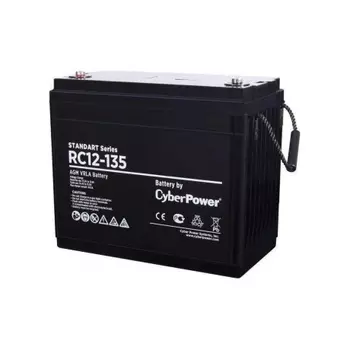 Аккумуляторная батарея CyberPower RC 12-135 напряжение 12В, емкость 135Ач, клемма Болт М8 (ДхШхВ: 340х173х281мм Полная высота 284мм; Вес 40кг; Срок службы 7-10лет)