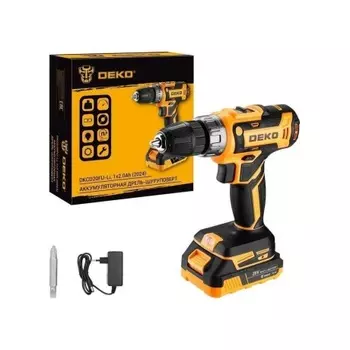 Аккумуляторная дрель-шуруповерт DEKO DKCD20FU-Li, 20В, 1x2.0Ач, з/у (2024)