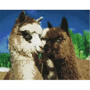 Алмазная мозаика Рыжий кот "Милые ламы" 40х50 см