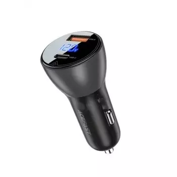 Автомобильное зарядное устройство ACEFAST B6 metal 63W черный/полупрозрачный черный