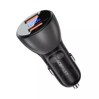 Автомобильное зарядное устройство ACEFAST B7 metal 45W черный/полупрозрачный черный