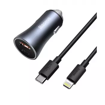 Автомобильное зарядное устройство Baseus Golden Contactor Pro Dark Gray (TZCCJD-0G)