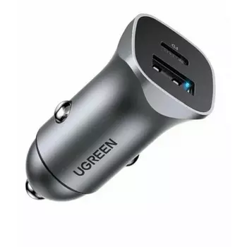 Автомобильное зарядное устройство UGREEN CD130 (30780) 24W Fast Car Charger серый космос
