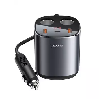 Автомобильный зарядное устойство USAMS 245W, 2A + C серый (CC151TC01)