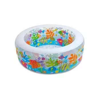 Бассейн Intex 58480 Аквариум, 3 кольца надувной пол