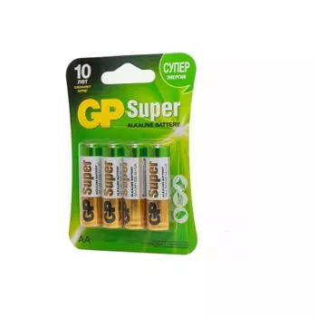 Батарейки алкалиновые GP Super Alkaline 15А АA - 4 шт. на блистере