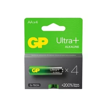 Батарейки алкалиновые GP Ultra Plus Alkaline 15А АA - 4 шт. на блистере