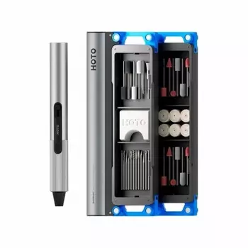 Беспроводная шлифовальная мини машинка-гравер с набором аксессуаров HOTO SNAPBLOQ Electric Mini Rotary Tool Kit (38 предметов, серый, R-A04)