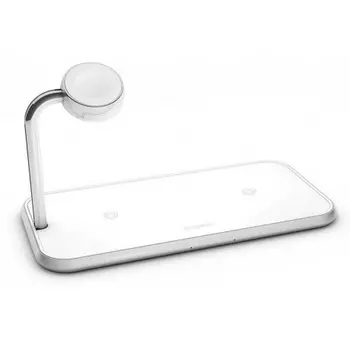 Беспроводное зарядное устройство ZENS Dual+Watch Aluminium Wireless Charger белый