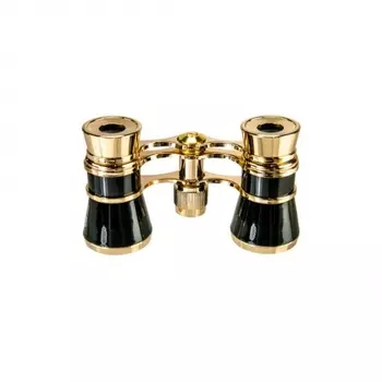 Бинокль театральный Veber Opera БГЦ 3x25 с цепочкой, черный/золотой