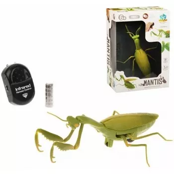 Богомол на РУ (свет) в коробке движение вперед,вращение;поворот головы;огонек красный/синий 6661