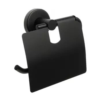 Бумагодержатель с крышкой черный Fixsen Comfort Black (FX-86010)