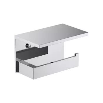 Бумагодержатель с полкой для телефона Timo Petruma хром (15243/00)