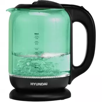 Чайник электрический Hyundai HYK-G2807 1.7л. 2200Вт бирюзовый/черный (стекло)
