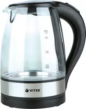 Чайник электрический Vitek VT-7008 1.7л. 2200Вт прозрачный (стекло/пластик)