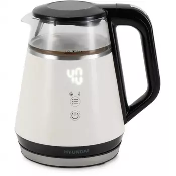 Чайник электрический Hyundai HYK-G3013 1.0л. 1100Вт белый/черный (стекло)