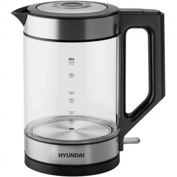 Чайник Hyundai HYK-G3509 1.7л. 2200Вт черный/прозрачный (стекло/пластик)