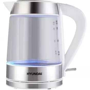 Чайник Hyundai HYK-G3606 1.7л. 2200Вт белый/прозрачный (стекло)