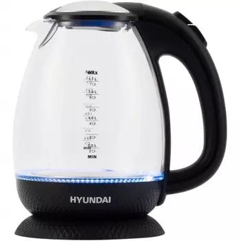 Чайник электрический Hyundai HYK-G3804 1.7л. 2200Вт черный (стекло)