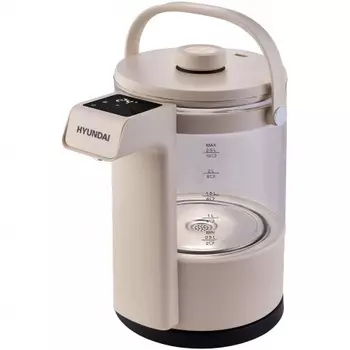 Чайник электрический Hyundai HYK-G7700 2.5л. 1400Вт кремовый/черный (стекло)