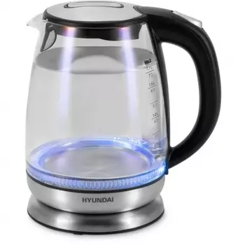 Чайник Hyundai HYK-G8800 1.7л. 2200Вт черный/серебристый (стекло)