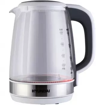 Чайник электрический Hyundai HYK-G8880 2л. 2200Вт серый/серебристый (стекло)