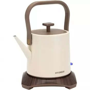 Чайник Hyundai HYK-S2043 0.6л. 1000Вт кремовый/коричневый (металл)