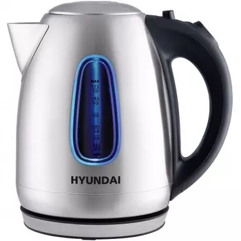 Чайник электрический Hyundai HYK-S2402 1.7л. 2200Вт серебристый матовый/черный (металл)