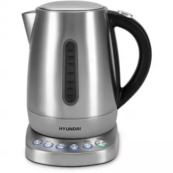 Чайник электрический Hyundai HYK-S7770 1.7л. 2200Вт серебристый/черный (металл)