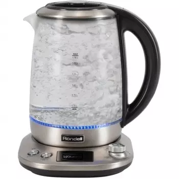 Чайник электрический Rondell RDE-1003 1.7л. 2200Вт черный (стекло/металл)