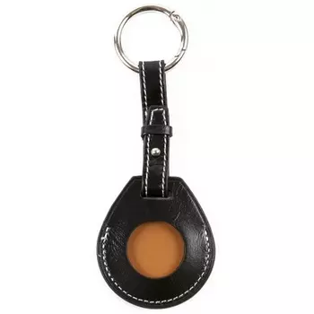 Чехол кожаный Red Line брелок для AirTag, черный УТ000026117