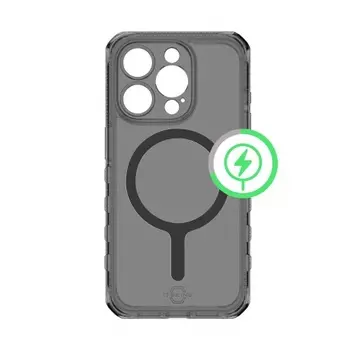 Чехол-накладка ITSKINS SUPREME R CLEAR MagSafe для iPhone 15 Pro Max, графит/прозрачный