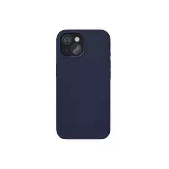 Чехол защитный VLP Ecopelle Case с MagSafe для iPhone 15, синий отличное состояние;