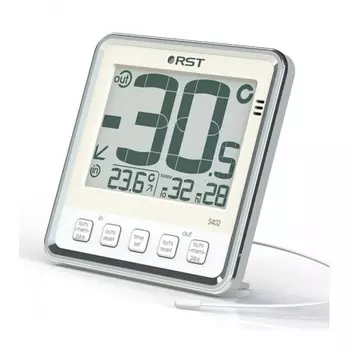 Цифровой термометр RST с большим дисплеем, дом/улица, цвет слоновая кость 02402
