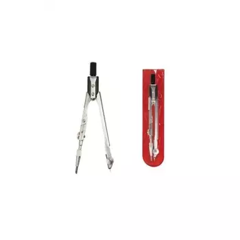 Циркуль для старших классов и студентов, 125 мм, стальной, никелированный, чехол ПВХ, ЦЧ-60-10