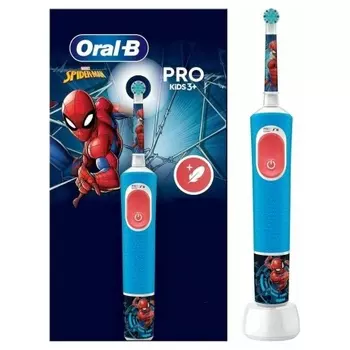 Детская электрическая зубная щетка Braun Oral-B Vitality Pro Kids Spiderman D103.413.2K голубая
