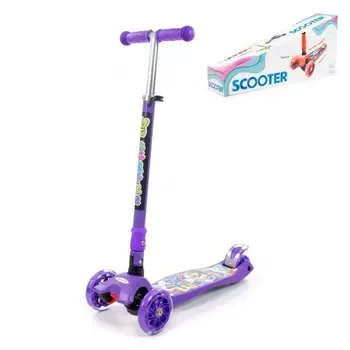 Детский самокат Полесье со складной ручкой фиолетовый арт.# 0072C-V(Ф)