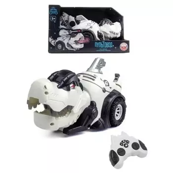 Динозавр на РУ с аккумулятором (свет,звук,пар) в коробке движение,сказки,песни,подвижные хвост и челюсть ZYA-A3124-2