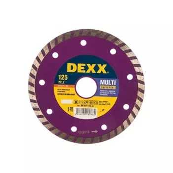 Диск алмазный DEXX Multi Universal, 125 мм, (22.2 мм, 7 х 2.0 мм), сегментированный (36702-125)