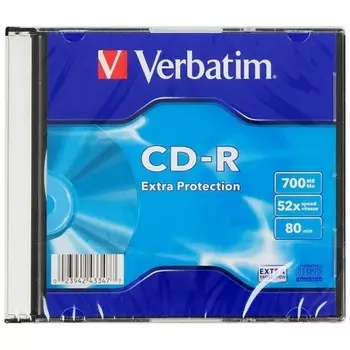 Диск CD-R Verbatim 700Mb 52x Slim case (200шт) (43347)