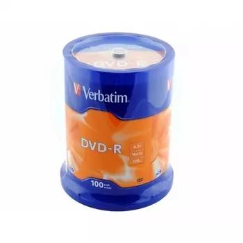 Диск DVD-R Verbatim 4.7Gb 16x Cake Box (100шт) (43549)