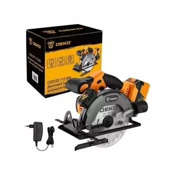 Дисковая (циркулярная) пила аккумуляторная DEKO CSDU20, 20В, 165мм, 1x5.0Ач