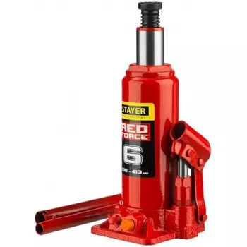 Домкрат бутылочный гидравлический STAYER RED FORCE, 6т, 216-413 мм (43160-6)