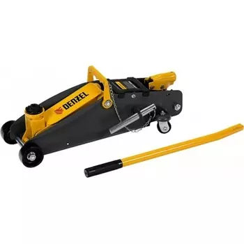 Домкрат гидравлический подкатной с фиксатором, 2,8 т, 135-385 мм, в кейсе// Denzel